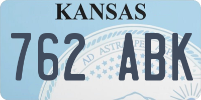 KS license plate 762ABK