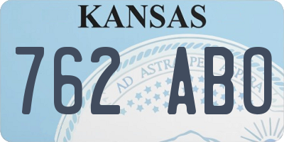 KS license plate 762ABO