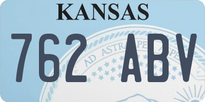 KS license plate 762ABV