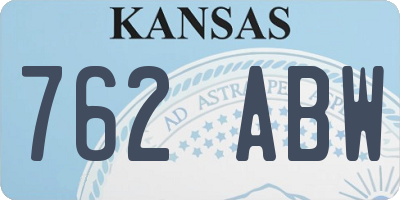 KS license plate 762ABW