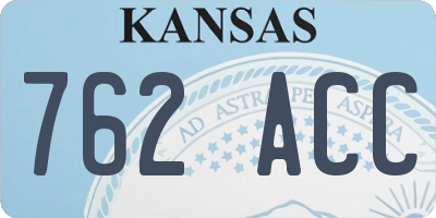 KS license plate 762ACC