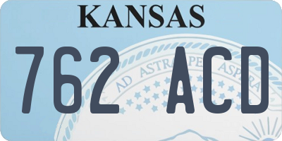 KS license plate 762ACD