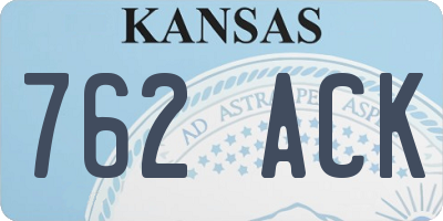KS license plate 762ACK