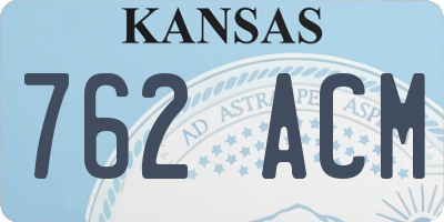 KS license plate 762ACM