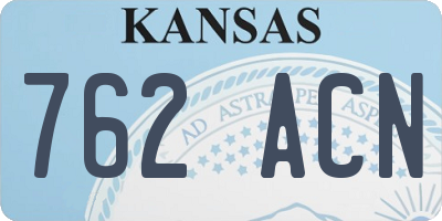 KS license plate 762ACN