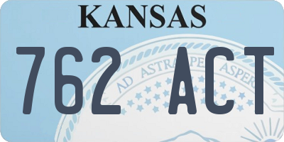 KS license plate 762ACT
