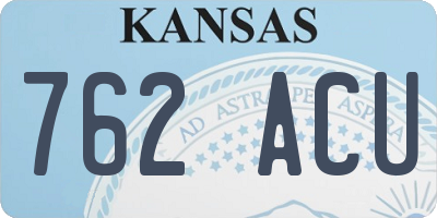 KS license plate 762ACU