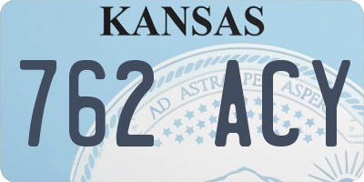KS license plate 762ACY
