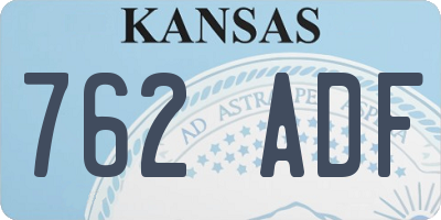 KS license plate 762ADF