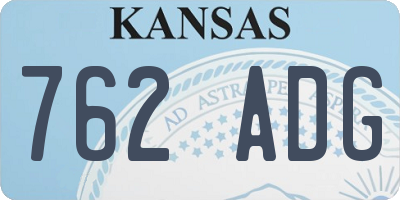KS license plate 762ADG