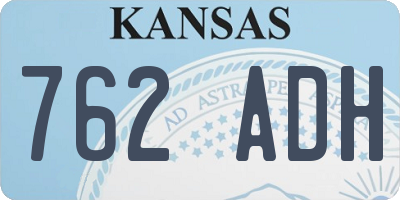 KS license plate 762ADH