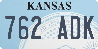 KS license plate 762ADK