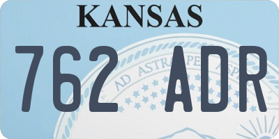 KS license plate 762ADR