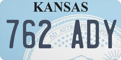 KS license plate 762ADY
