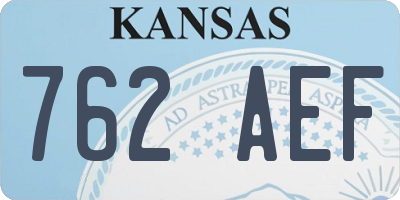 KS license plate 762AEF