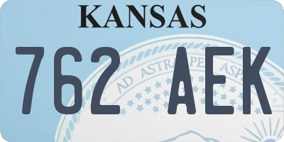 KS license plate 762AEK