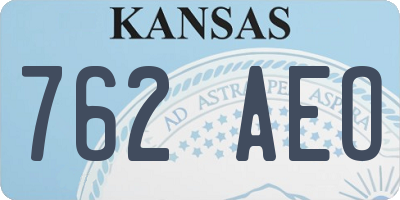 KS license plate 762AEO
