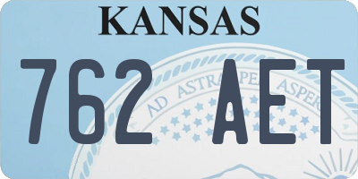 KS license plate 762AET