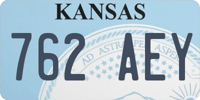 KS license plate 762AEY