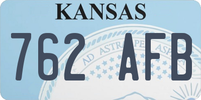 KS license plate 762AFB