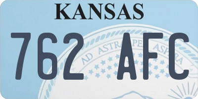 KS license plate 762AFC