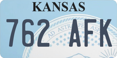 KS license plate 762AFK
