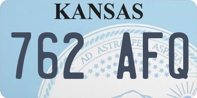 KS license plate 762AFQ