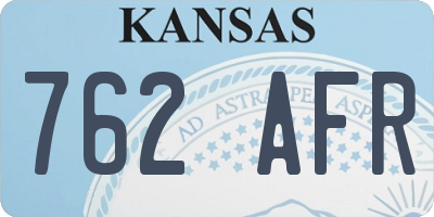 KS license plate 762AFR