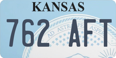 KS license plate 762AFT