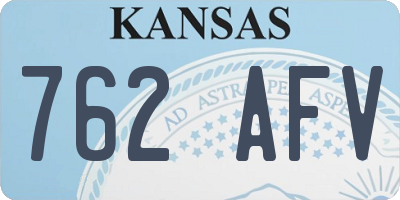 KS license plate 762AFV