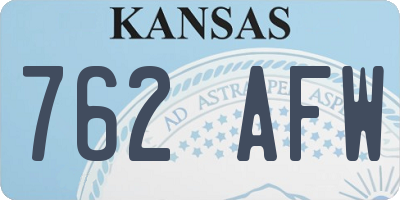KS license plate 762AFW