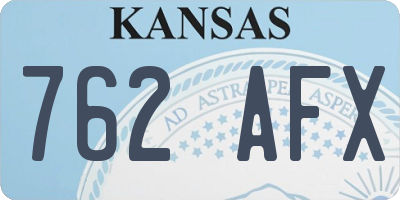 KS license plate 762AFX