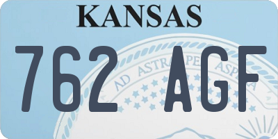 KS license plate 762AGF