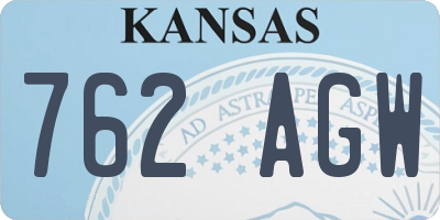 KS license plate 762AGW