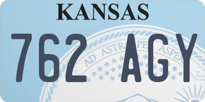 KS license plate 762AGY