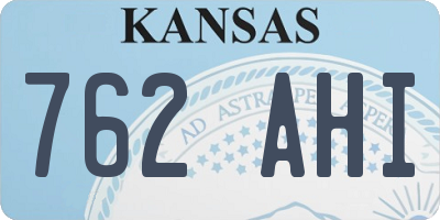 KS license plate 762AHI