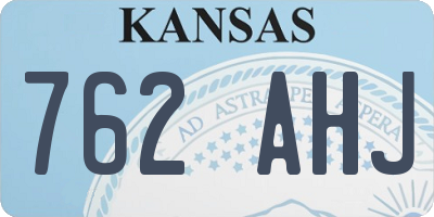 KS license plate 762AHJ