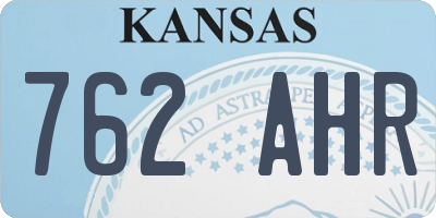 KS license plate 762AHR
