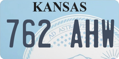 KS license plate 762AHW