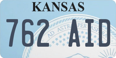 KS license plate 762AID