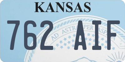 KS license plate 762AIF