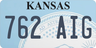 KS license plate 762AIG