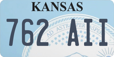 KS license plate 762AII