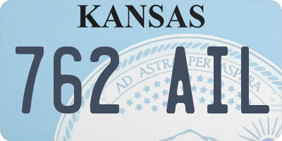 KS license plate 762AIL