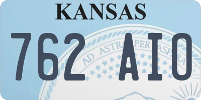 KS license plate 762AIO