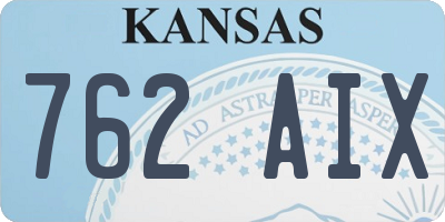 KS license plate 762AIX