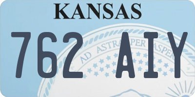 KS license plate 762AIY