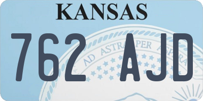 KS license plate 762AJD