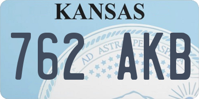 KS license plate 762AKB