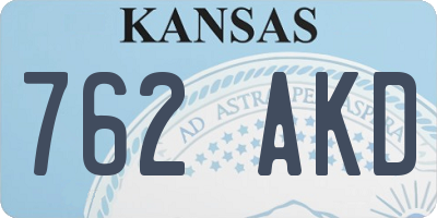 KS license plate 762AKD